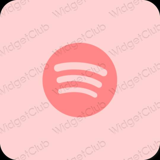 Esteettinen vaaleanpunainen Spotify sovelluskuvakkeet