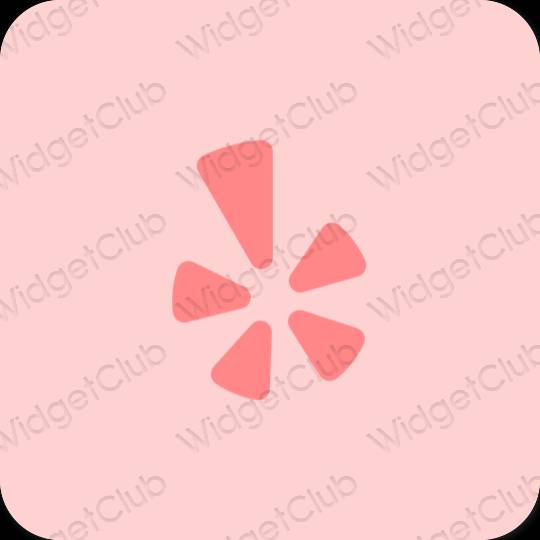 Esztétika rózsaszín Yelp alkalmazás ikonok