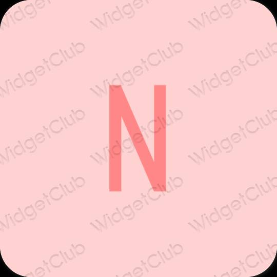 Aesthetic pink Netflix app icons