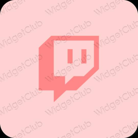 Estetik merah jambu Twitch ikon aplikasi