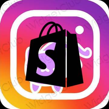 Stijlvol zwart Shopify app-pictogrammen