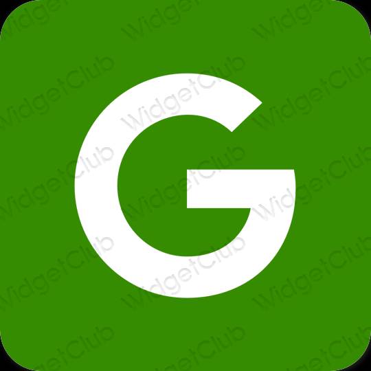 Esteettinen vihreä Google sovelluskuvakkeet