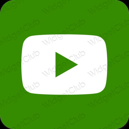Estetik Yeşil Youtube uygulama simgeleri