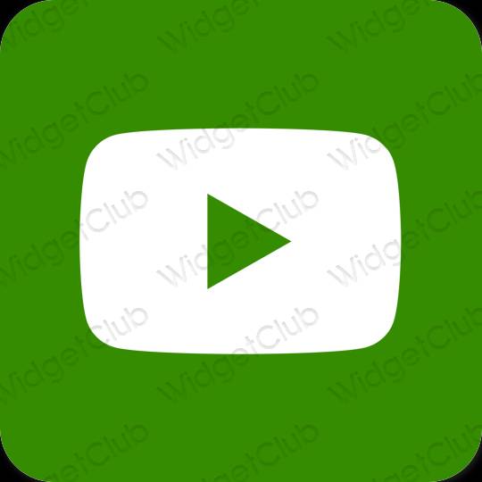 Aesthetic green Youtube app icons