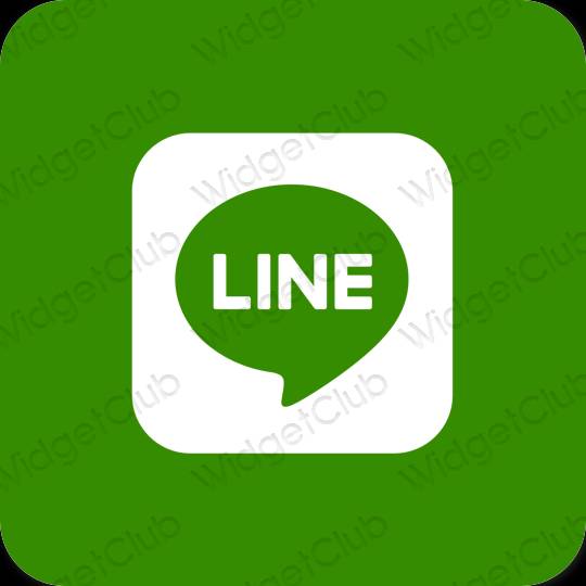 Estetsko zelena LINE ikone aplikacij