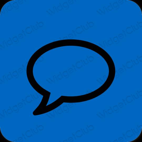 Estetyka neonowy niebieski Messages ikony aplikacji