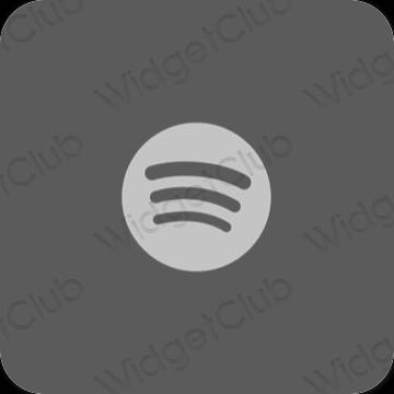 Estético gris Spotify iconos de aplicaciones