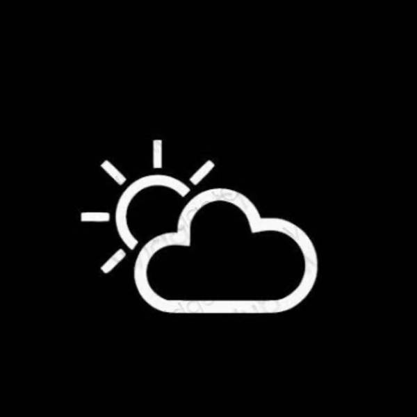 Aesthetic black Weather app icons