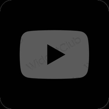 Estetinis pilka Youtube programėlių piktogramos