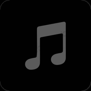 Estetické čierna Apple Music ikony aplikácií
