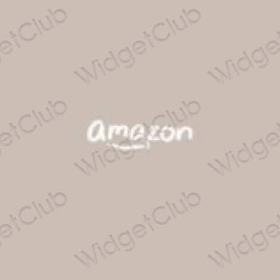 Estetický béžový Amazon ikony aplikací