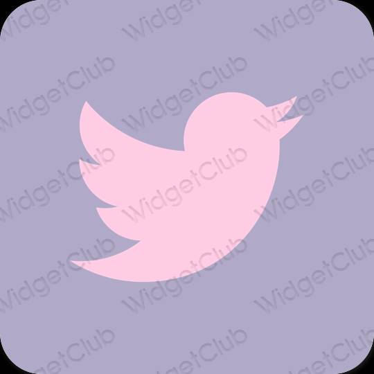 Estetik pastel mavi Twitter uygulama simgeleri