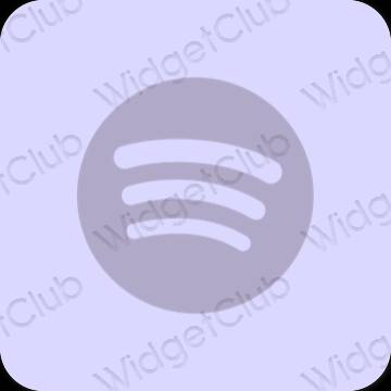 эстетический пурпурный Spotify значки приложений