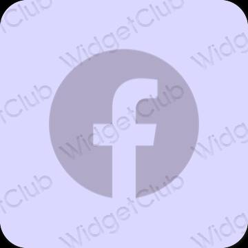 Esztétika lila Facebook alkalmazás ikonok
