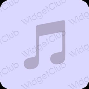 Estetik biru pastel Music ikon aplikasi