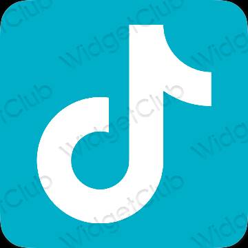 Aesthetic blue TikTok app icons