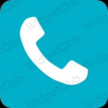 Aesthetic blue Phone app icons