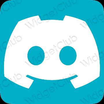 زیبایی شناسی آبی discord آیکون های برنامه