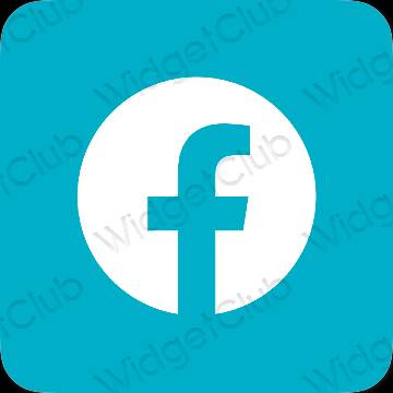 Aesthetic blue Facebook app icons