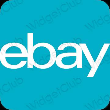 Estetik biru eBay ikon aplikasi