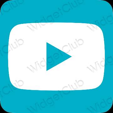 Aesthetic blue Youtube app icons