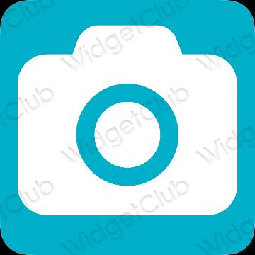 Aesthetic blue Camera app icons