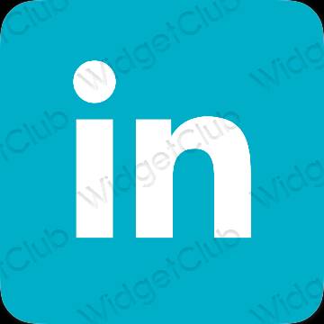 Aesthetic blue Linkedin app icons