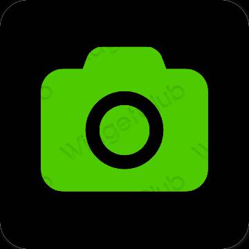 جمالي لون أخضر Camera أيقونات التطبيق