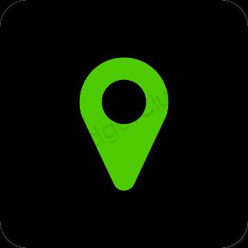 미적인 검은색 Google Map 앱 아이콘