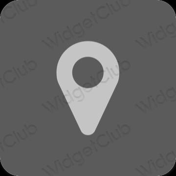 Æstetisk grå Map app ikoner