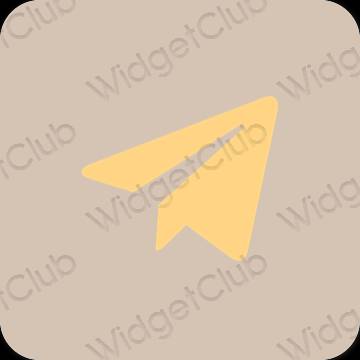 Æstetisk beige Telegram app ikoner
