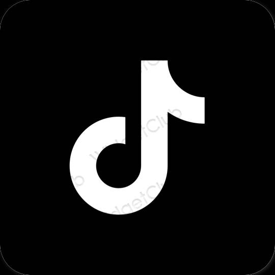 Æstetisk sort TikTok app ikoner