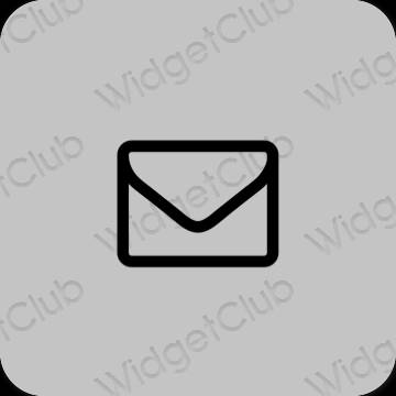 Estetic gri Mail pictogramele aplicației