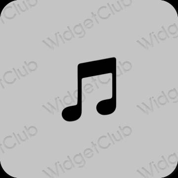 Естетичен сиво Apple Music икони на приложения