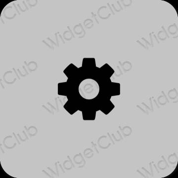 Estetico grigio Settings icone dell'app