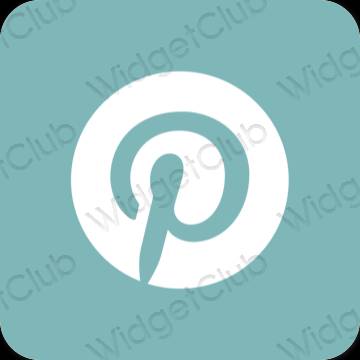 Estetik pastel mavi Pinterest proqram nişanları