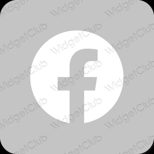 Æstetisk grå Facebook app ikoner