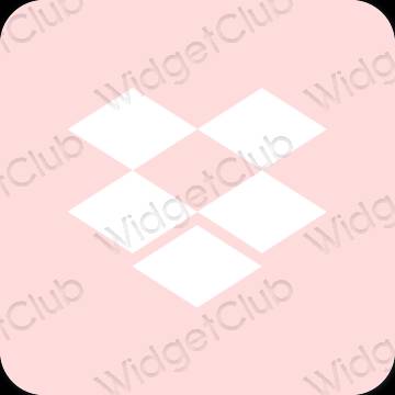 Estetski pastelno ružičasta Dropbox ikone aplikacija