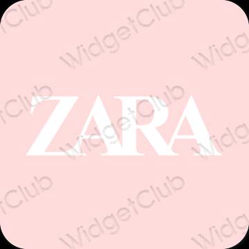 Estetik merah jambu pastel ZARA ikon aplikasi