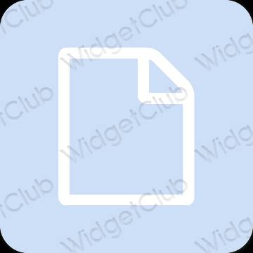 Esteetiline pastelne sinine Files rakenduste ikoonid