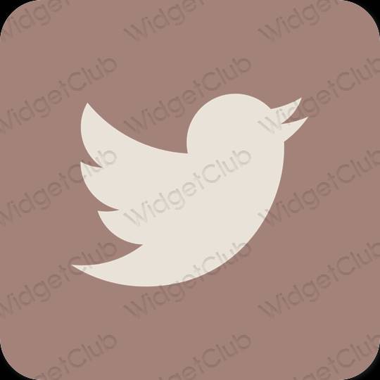 Estetic maro Twitter pictogramele aplicației