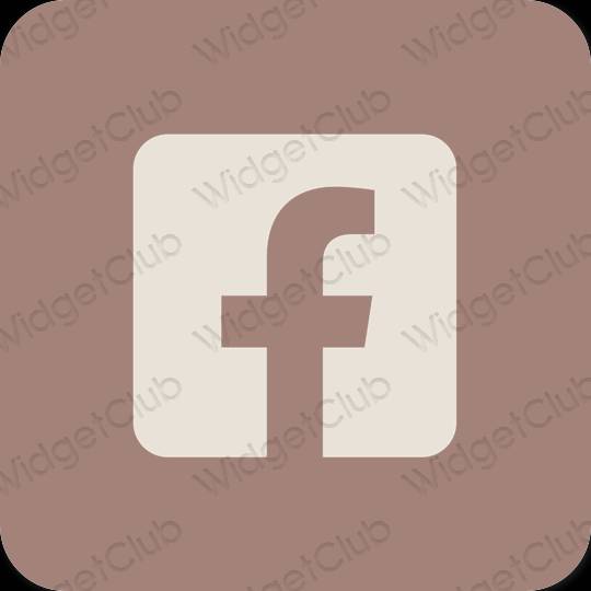 Aesthetic brown Facebook app icons