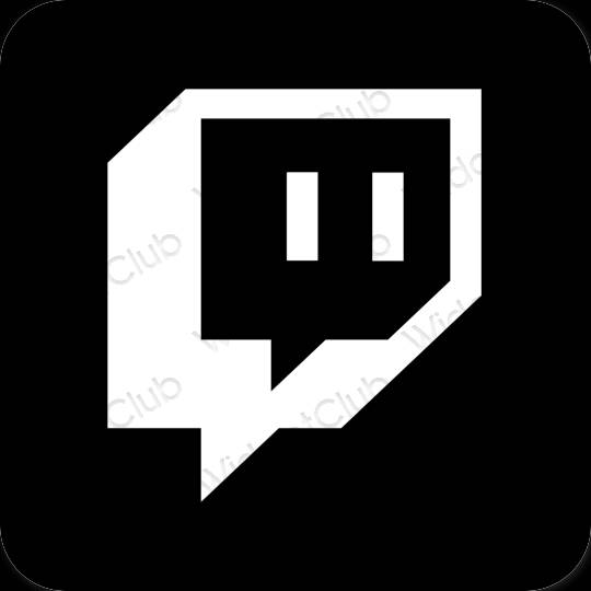 Estetsko Črna Twitch ikone aplikacij