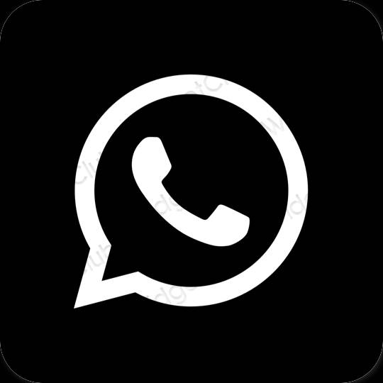 Aesthetic black WhatsApp app icons