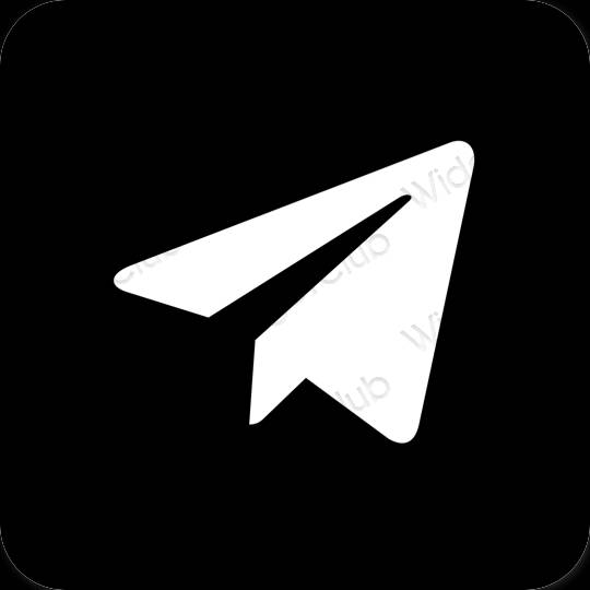 Estetic negru Telegram pictogramele aplicației