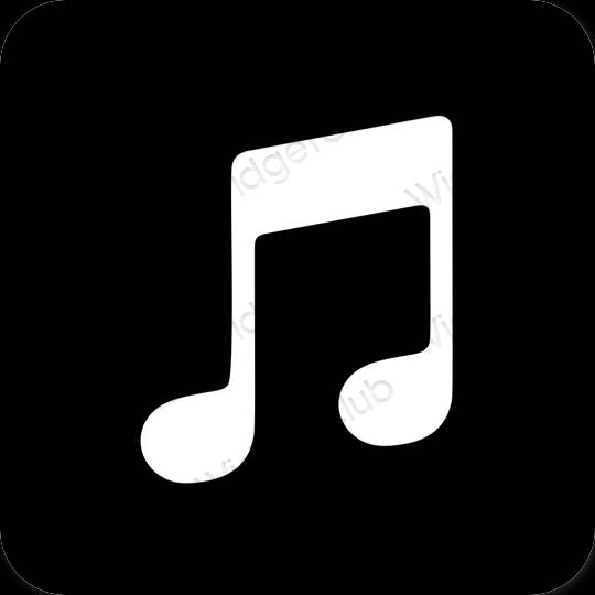 Esthétique noir Apple Music icônes d'application