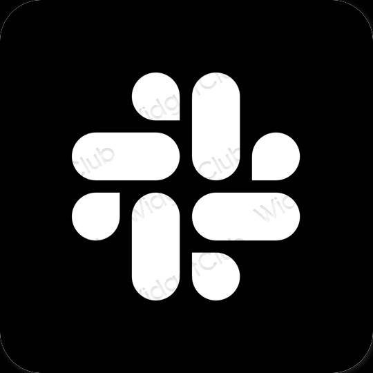 Estetický Černá Slack ikony aplikací