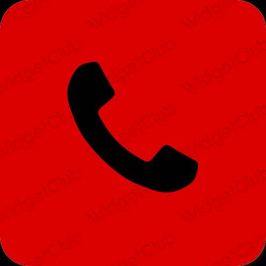 Estetis merah Phone ikon aplikasi