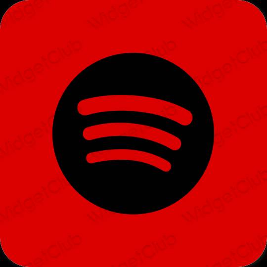 Estetik kırmızı Spotify uygulama simgeleri
