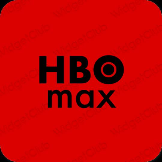 Esztétika piros HBO MAX alkalmazás ikonok